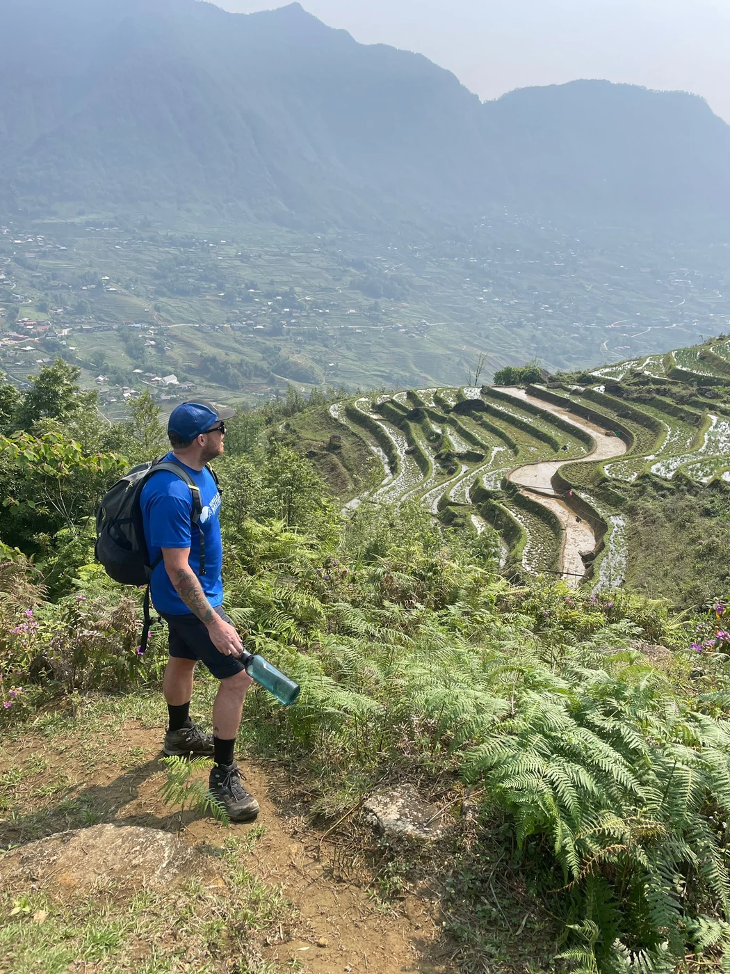 Alex McInnes on a trail above the rice terraces in Sapa, Vietnam